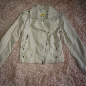 Pu leather girls jacket